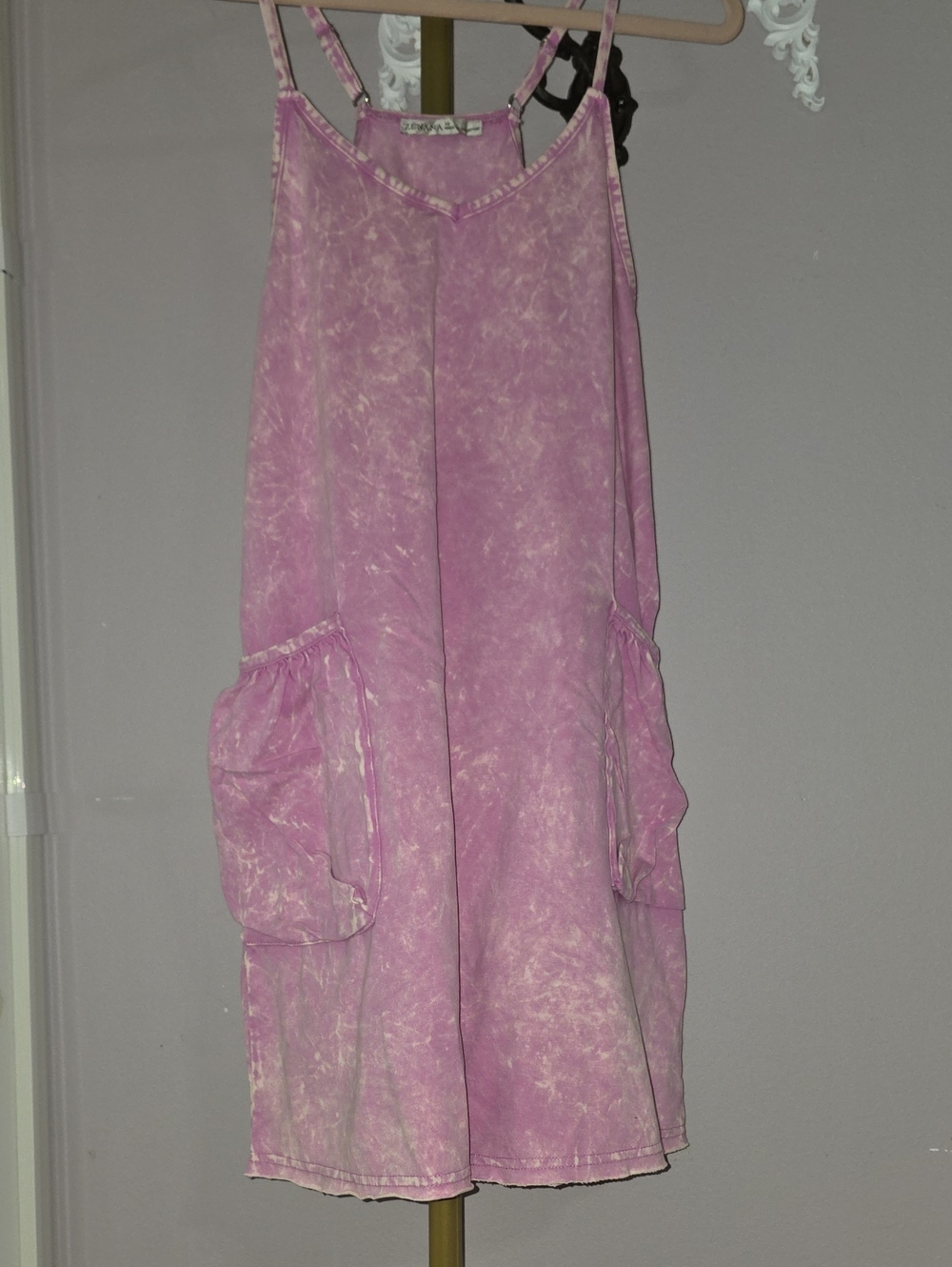Zenana Outfitters Pink Tie-Dye Pocket Romper With Layered Top 2 Zenana Pieces!!!